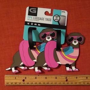 2-pack luggage tags with cutie weiner dogs!
